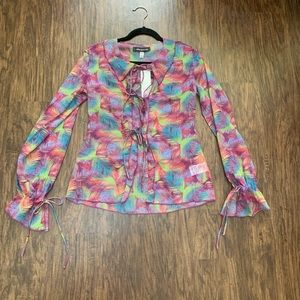 Urban Outfitters UO misty Gauze Tie-front blouse